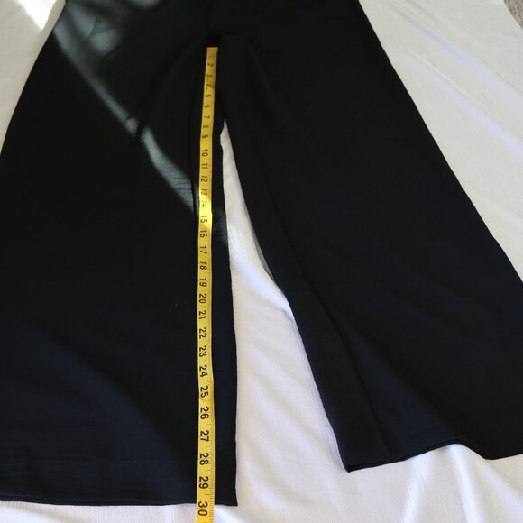 Elastic Waist - Wide Leg Black Pants - Size Small  - Side Pockets - Reitmans - Picture 9 of 13
